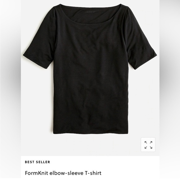 FORMKNIT ELBOW-SLEEVE T-SHIRT in BLACK - Picture 3 of 5